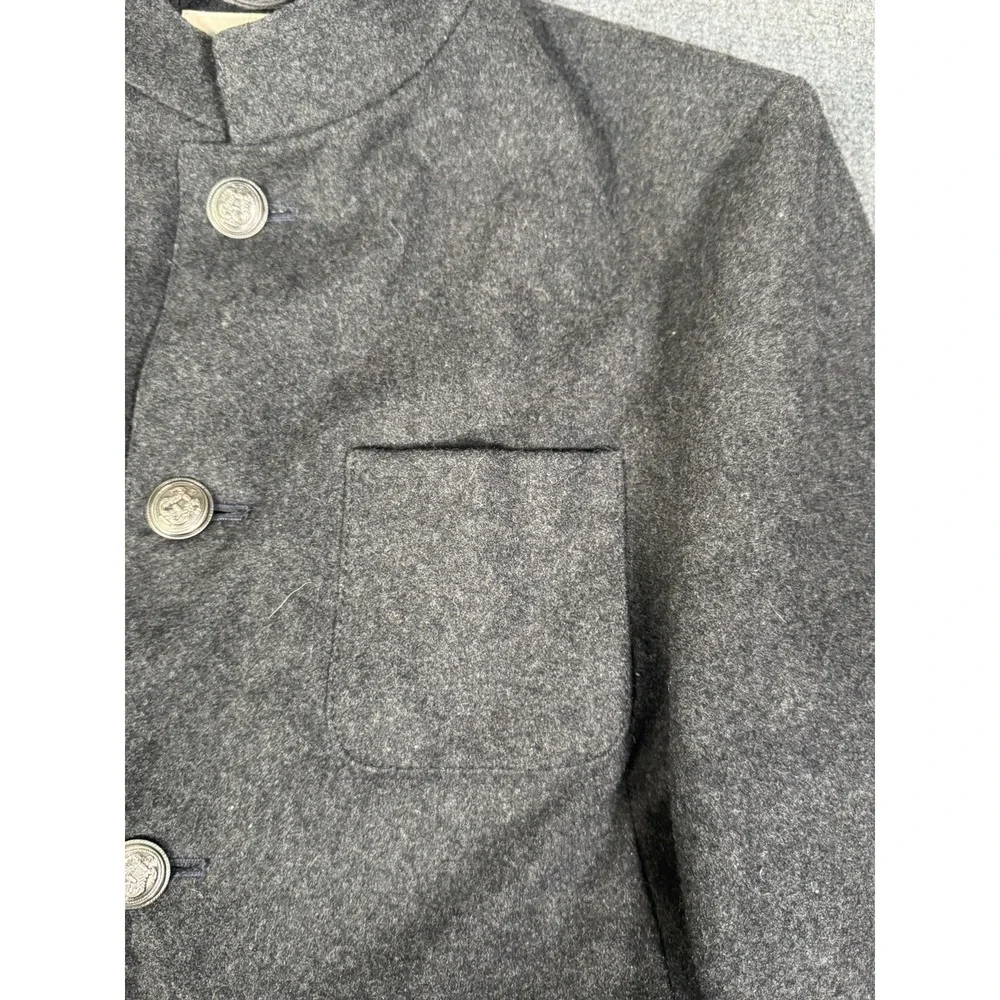 Troy Smith For D Wool Blazer Jacket Mens Medium Gray Military Style - Picture 5 of 16